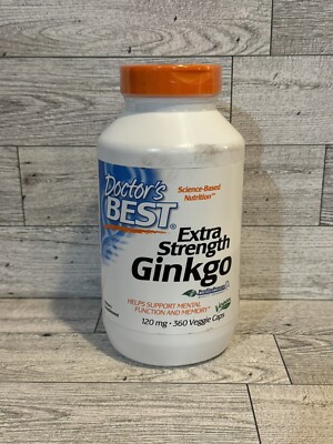 Doctor's Best Extra Strength Ginkgo 120mg, 360 Veggie Caps Exp 04/26