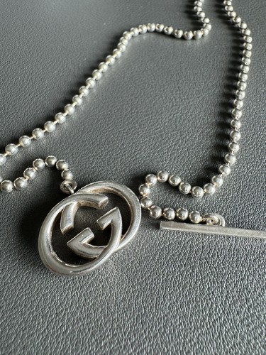 Gucci Beaded Toggle Choker Necklace - Sterling Silver .925