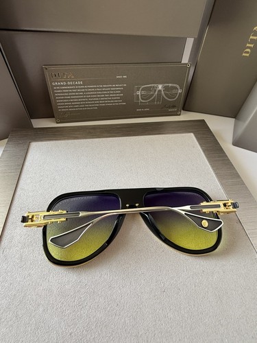 Pre-owned Dita Grand Decade Dts460-a-01 Yellow Gold Yellow Grey Lens Sunglasses Authentic In Grey To Yellow Gradient