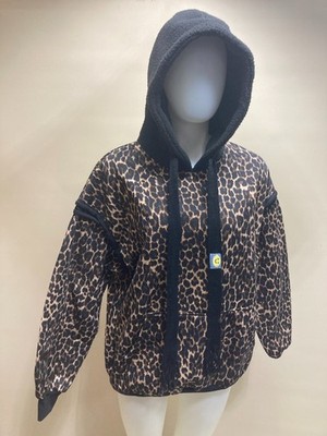 Men's Top Long Sleeve Size 50 Samurai Hooded Animal Print Fleece Y2K Rave