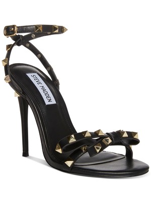 

STEVE MADDEN Женские черные босоножки на каблуке-шпильке с круглым носком Bradshaw-s, 9,5 м, Черный, BRAD12S1