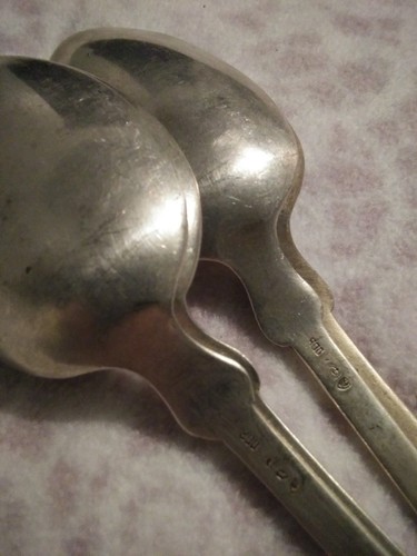 4  German Silver Spoons.1800a  Marked .800. Aprox 55 to 60 grams and 6 inch long