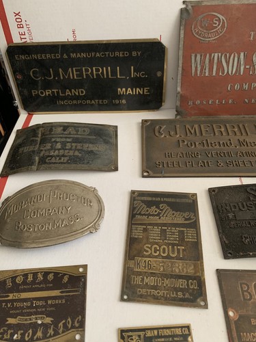 16 pcs. Vintage Machinery Nameplates & ID Plates -- Vintage!!!