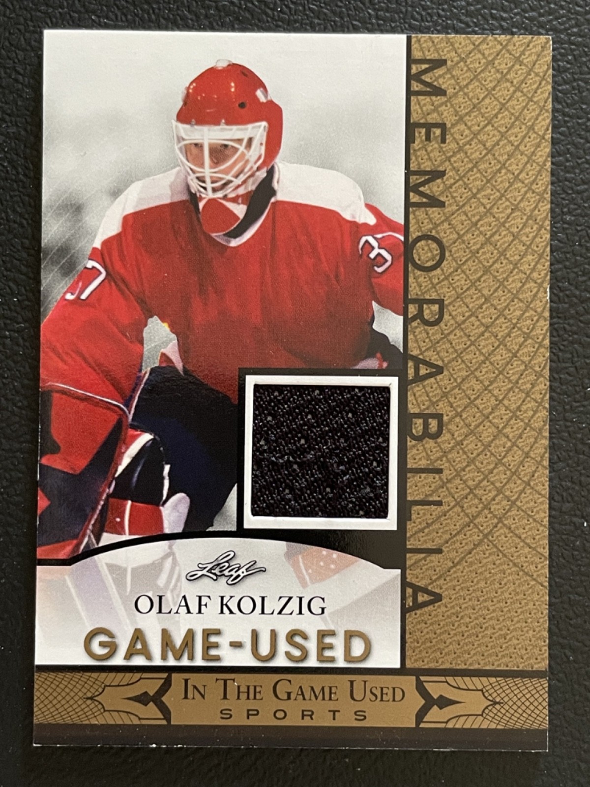 2024 Leaf In The Game Used Memorabilia Gold Olaf Kolzig Jersey