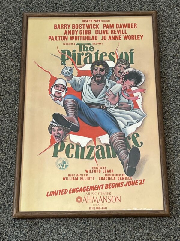THE PIRATES OF PENZANCE 1981 FRAMED WINDOW CARD MUSIC CENTER AHMANSON THEATRE