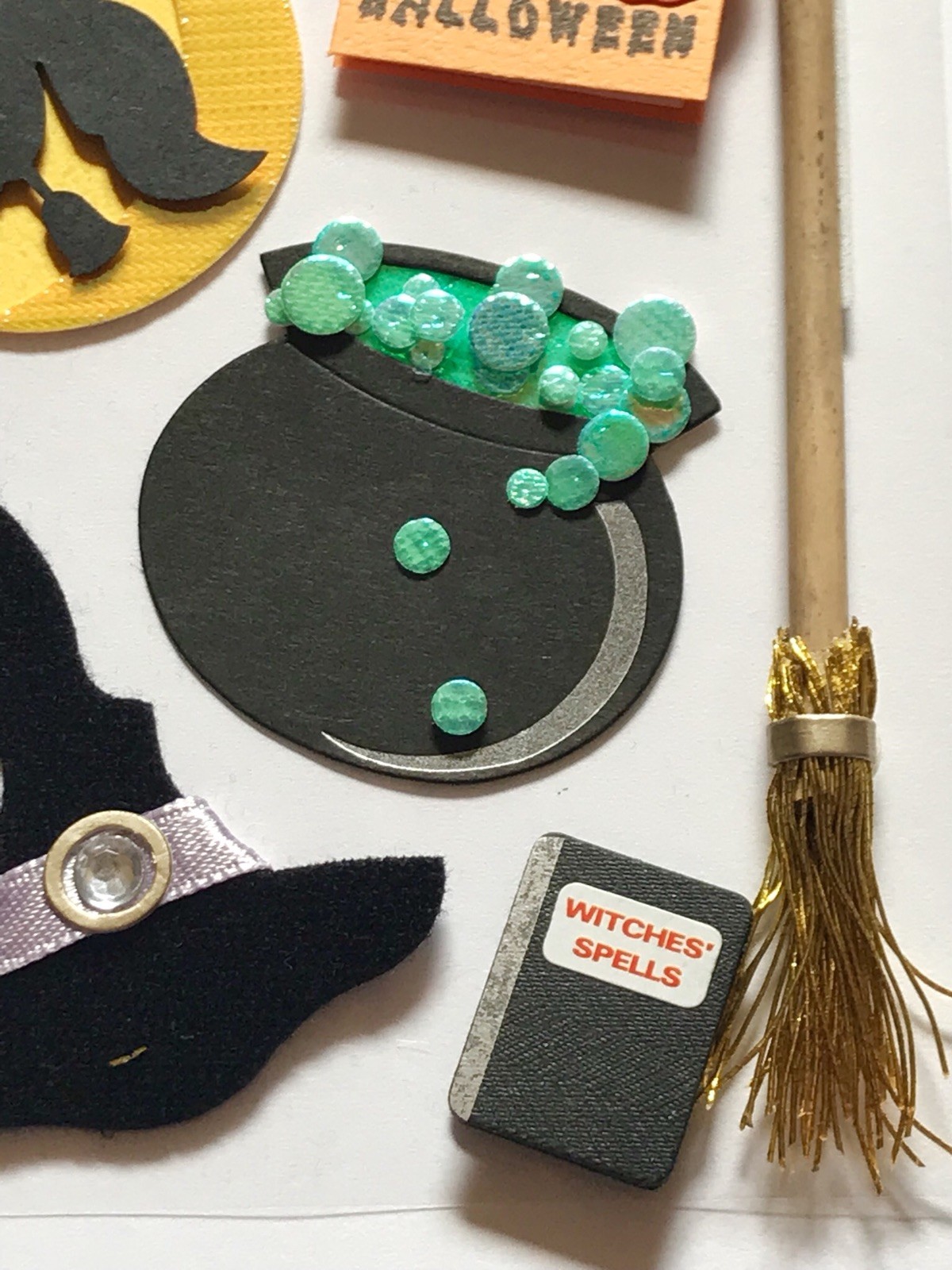 2 NIP HALLOWEEN ESSENTIALS JOLEE'S BOUTIQUE DIMENSIONAL STICKERS WITCH BROOM