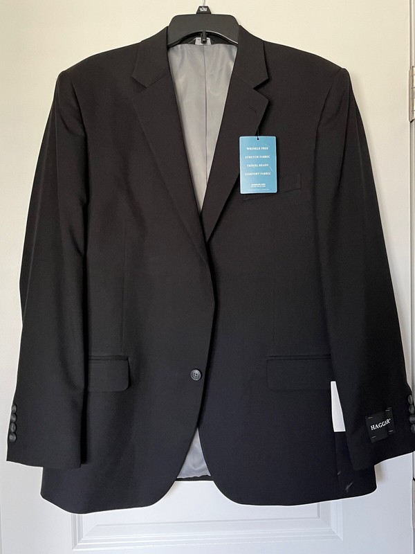 Men's Haggar Travel Performance Tailored-Fit Stretch Suit Jacket 44R Black