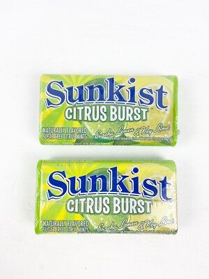 TWO Sunkist Citrus Burst EUREKA LEMON & KEY LIME Mints 60 ea HTF NOS sealed