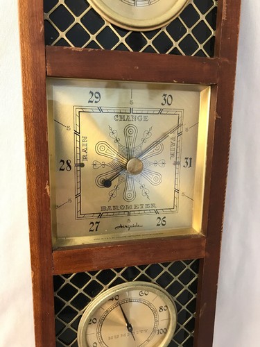 Vtg Mid Century Modern AIRGUIDE WEATHER Station Temp~Barometer~Humidity 24.5