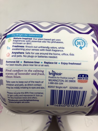 Brightair Freshener Super Odor Eliminator Lot 6 Lavender and Fresh Linen