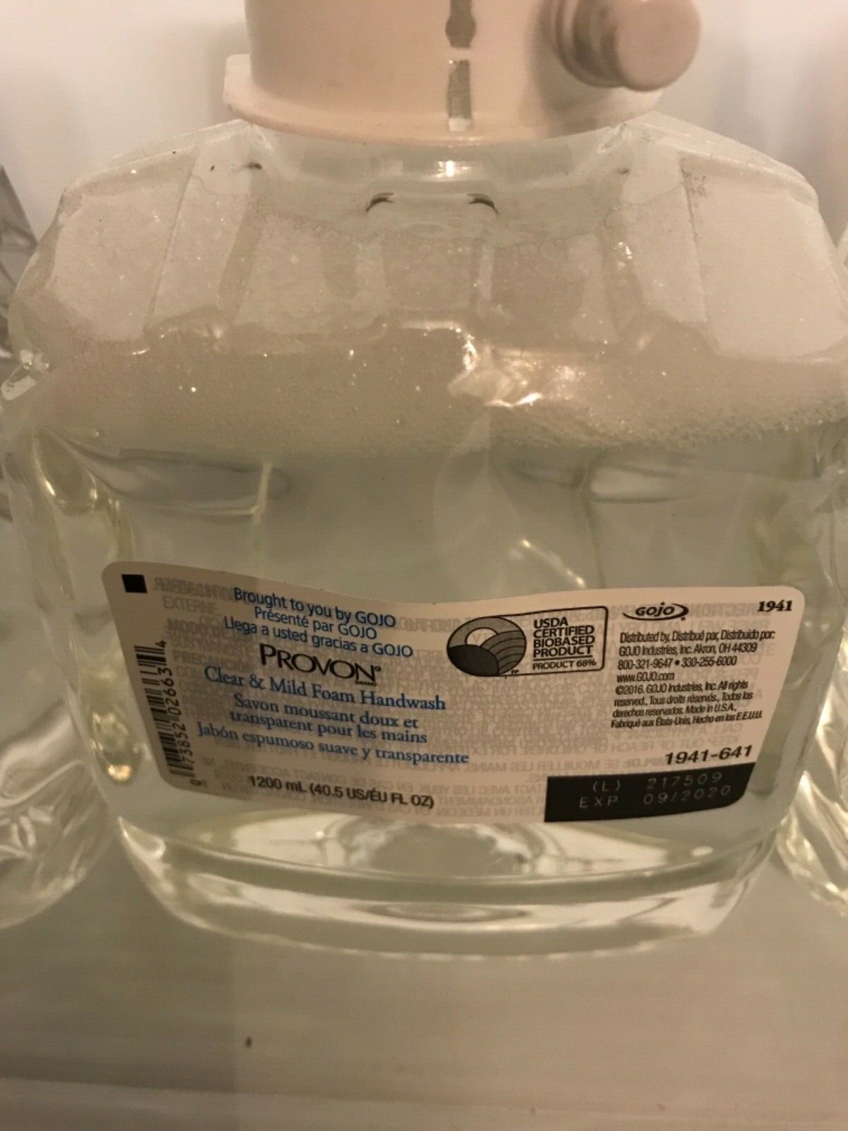 PROVON 1941-641 Clear & Mild Foam Handwash 1200mL LTX-12 Refill (Lot of 3)