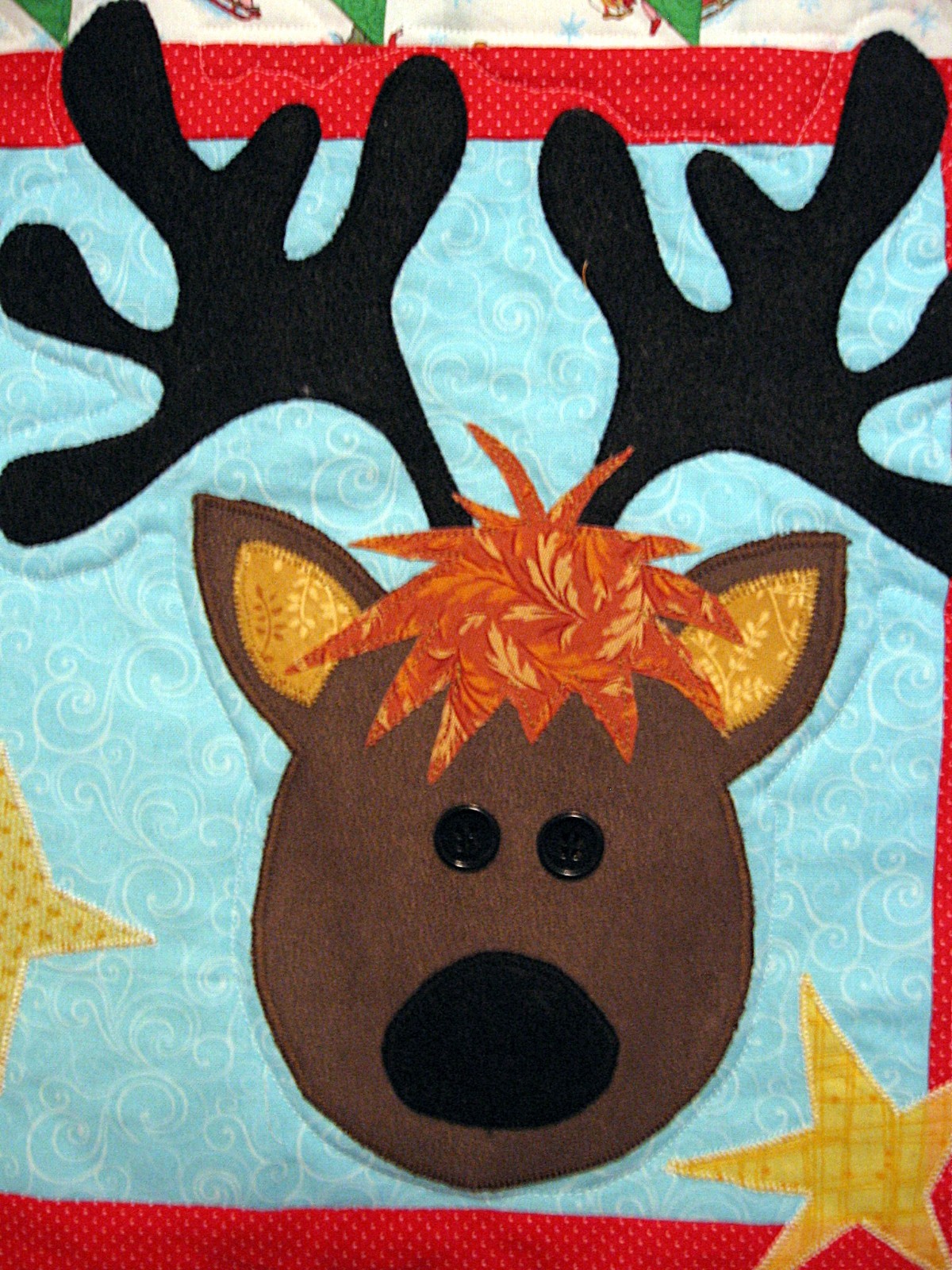Santa's reindeer Rudolf table runner 36