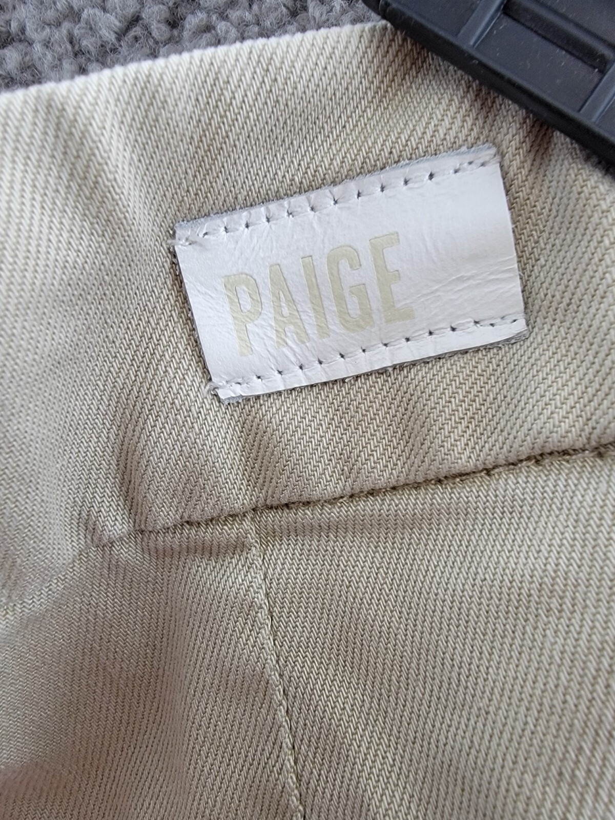 PAIGE Dion Flare Leg Utility Jeans Women's 26 Vintage Warm Sand Solid Button Zip - Picture 17 of 18