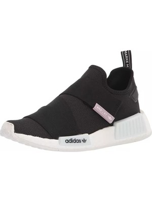 Женские кроссовки на танкетке ADIDAS Womens Black Mixed Media с застежкой сзади Nmd R1 с носком 8