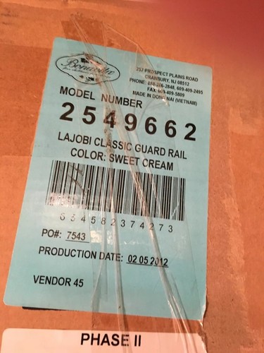Bonavita Guard Rail FRANCAIS CLASSIC  SWEET CREAM 2549662  Baby LaJobi NEW