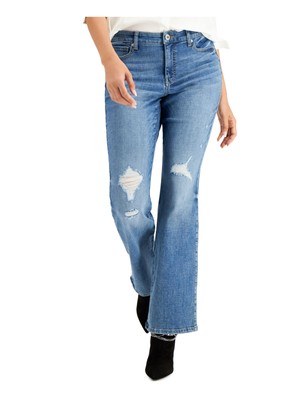 

INC DENIM Женские синие стрейч-джинсы со средней посадкой со средней посадкой и застежкой-молнией 4\27, Синий, 100125254