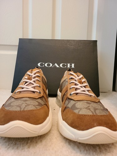 Pre-owned Coach $285  Men's Low Top Sneaker Signature Canvas 10 D Limited Edition In Multicolor