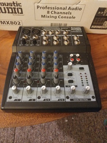 Acoustic Audio MX802 Mixer 8 Channel 2-Bus Premium Pro Audio Mixing Console