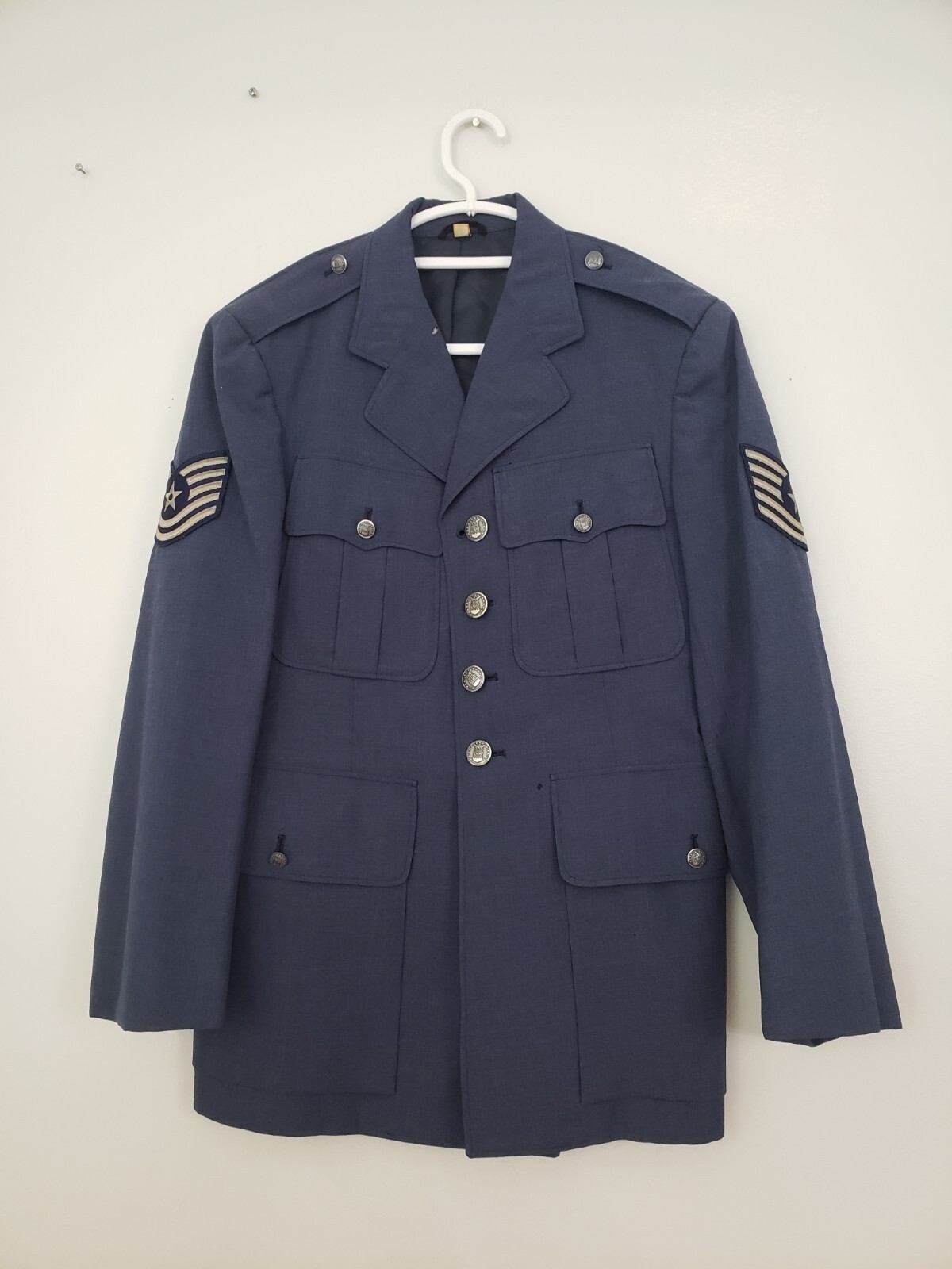 ガオガオW27㌢M26.5㌢AIRFORC M5) Vietnam US Air Force Coat 37S Blue AF 84 Tropical Wool