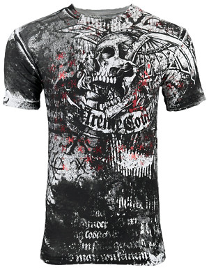 Xtreme Couture By Affliction Men's T-shirt Combatant Skull Biker S-5XL