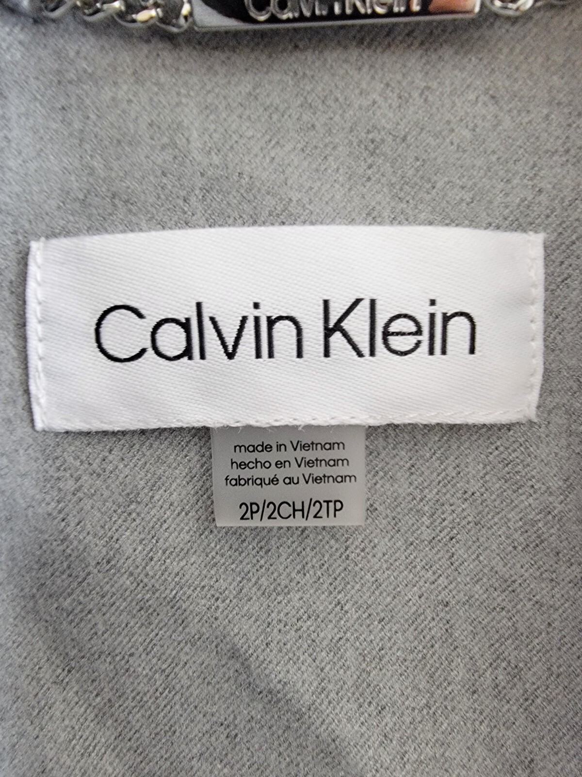 Calvin Klein Petite Cropped Open-Front Blazer Womens 2P Gray Heather Long Sleeve - Picture 9 of 16