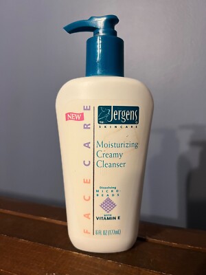 NOS Jergens Face Care Moisturizing Creamy Cleanser W Microbeads 6FL OZ 1997