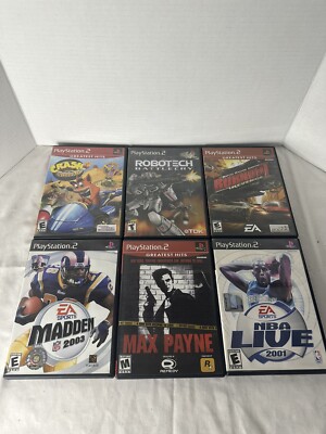 PS2 PlayStation 2 Mixed Games Lot of 6 Video Games With Manuals - Burnout, Crash