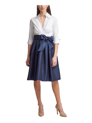 

JESSICA HOWARD Женское темно-синее платье с рукавом 3/4 выше колена и расклешенным платьем, Navy