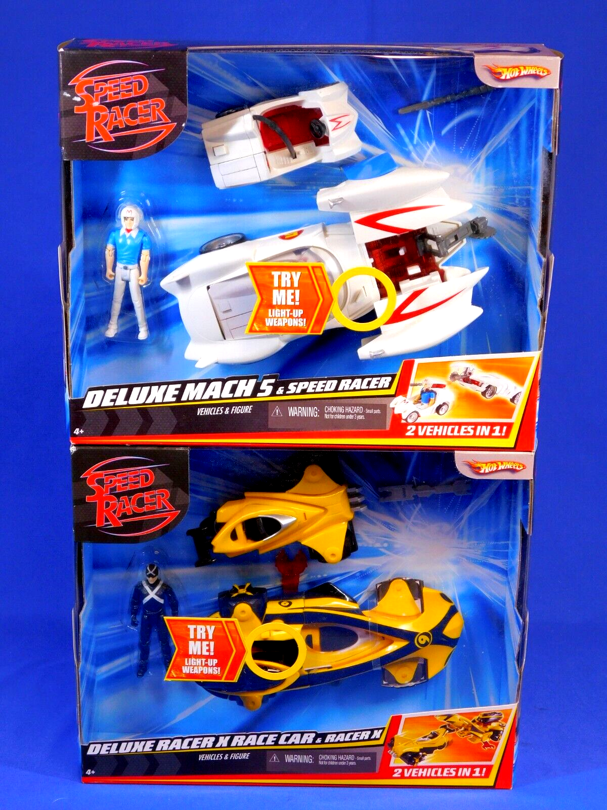 DELUXE MACH 5 & SPEED RACER AND RACER X & CAR 2007 MATTEL