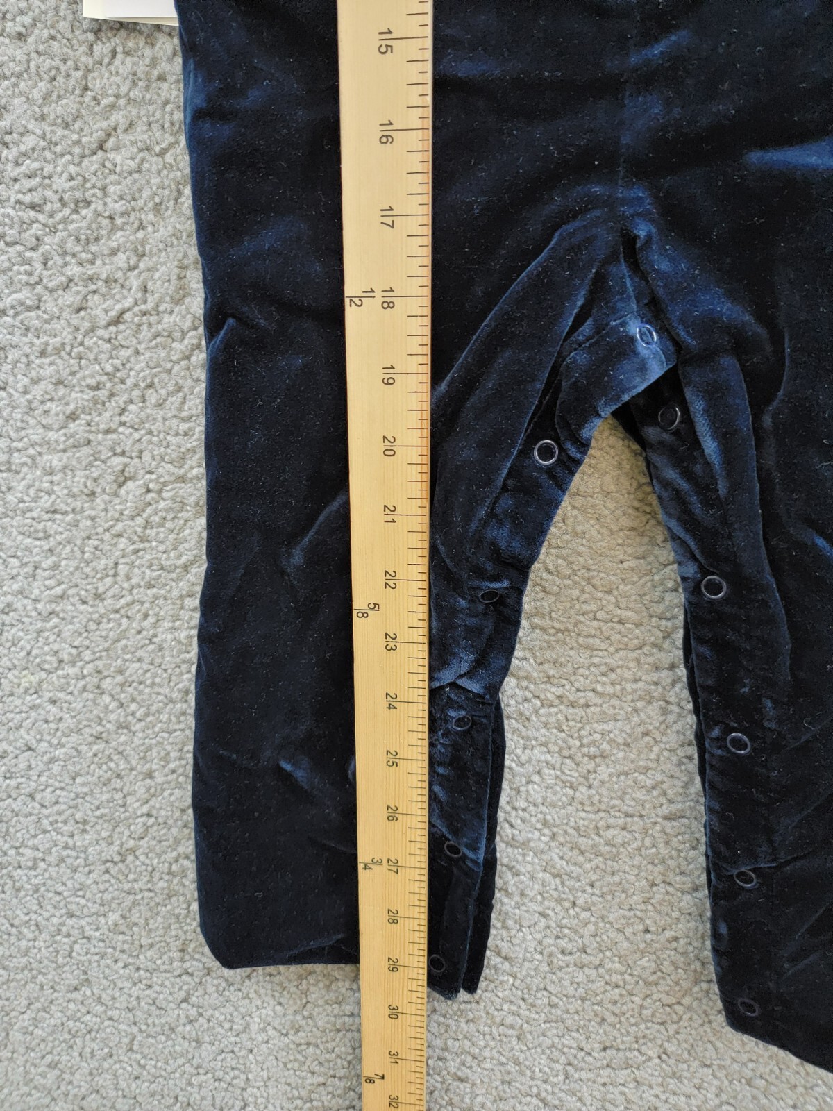 Ralph Lauren Plaid Shirt & Velvet Overall Set Little Boys 24M Navy Multi L/S - Picture 9 of 17