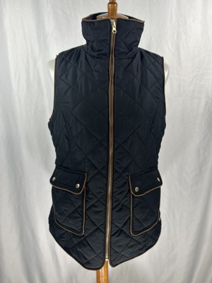Crown & Ivy Quilted Puffer Vest Womens M Full Zip With Multi Use Front Pockets
