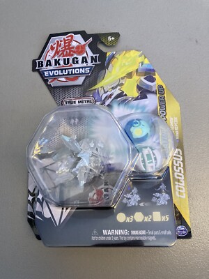 Rare Bakugan Evolutions Platinum Power Up Colossus Diamond True Metal + 2 Nano