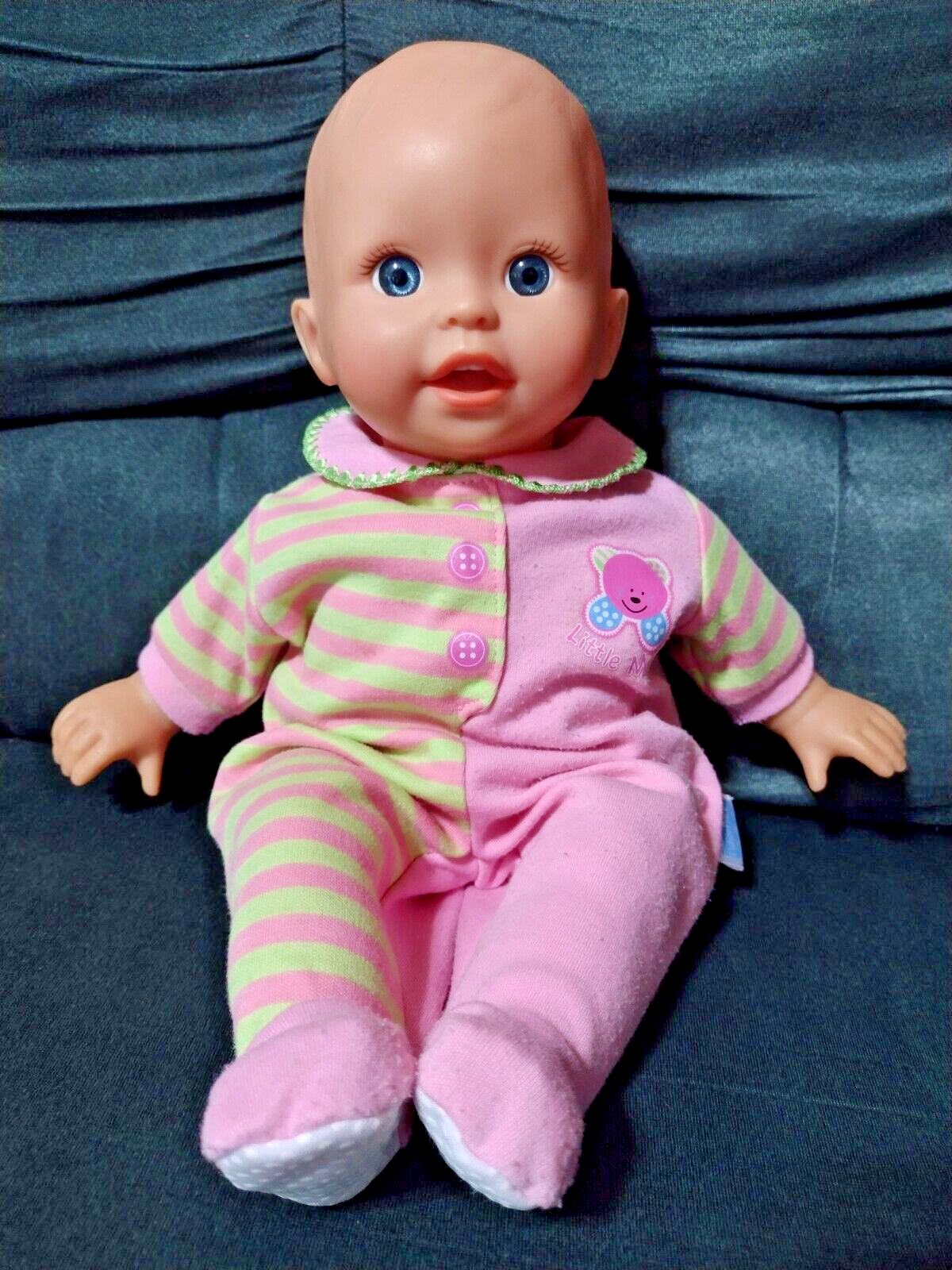 2003 Fisher Price Mattel Little Mommy Doll Soft Body Vinyl Face Blue Eyes READ