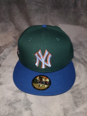 NEW ERA 59 FIFTY NEW YORK YANKEES ENCHANTED FOREST GREEN BLU FITTED HAT SZ 7 1/2