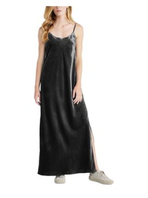 ВЕЛИКОЛЕПНОЕ женское серое платье-сорочка без рукавов с круглым вырезом в полный рост S