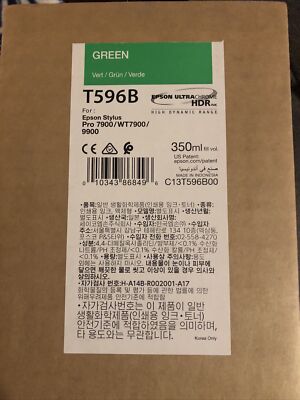 GENUINE EPSON GREEN INK T596B STYLUS PRO 7900 9900 WT7900 350ml NEW Exp 07/2020