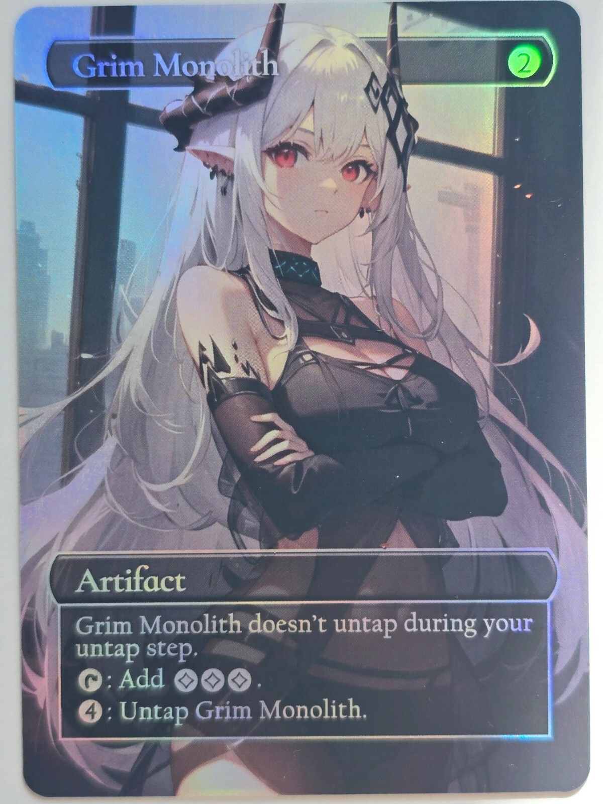 Waifu style Grim Monolith 01 Foil-Altered Art Custom MTG