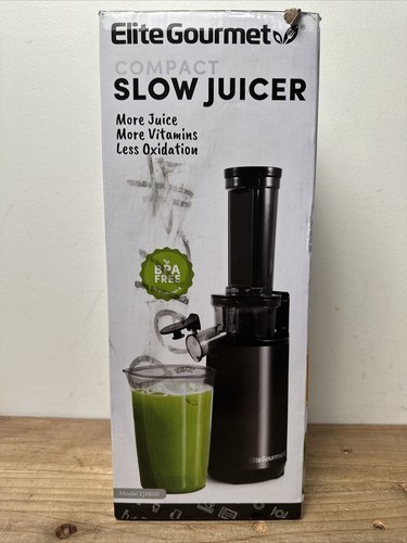 Elite Gourmet Compact Slow Juicer BPA Free - Black