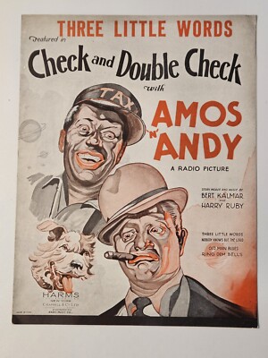 Sheet Music Three Little Words Featured In Check And Double Check With Amos And