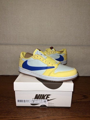 Pre-owned Jordan Travis Scott X Air  1 Retro Og Sp Low Canary Dz4137-700 Us Size 9.5 W/8 M✅ In Yellow