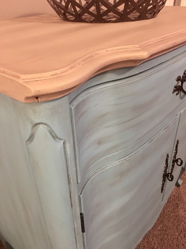 French Provincial Side Table/Night Stand With Drawer And Doors