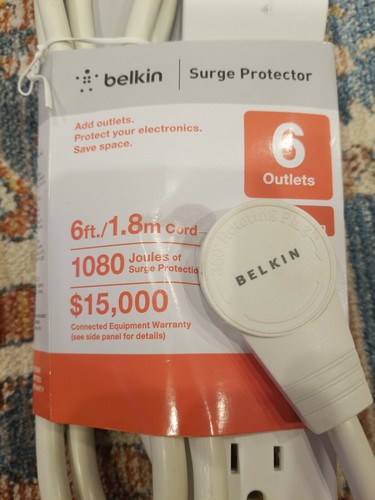 Belkin BE106000-06-CM 6 outlet Commercial Surge Protector 6 ft cord white   3-5