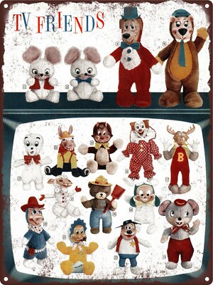 1961 TV Friends Huckleberry Hound Yogi Bear Pixie Dixie Metal Sign 9x12'' 60723