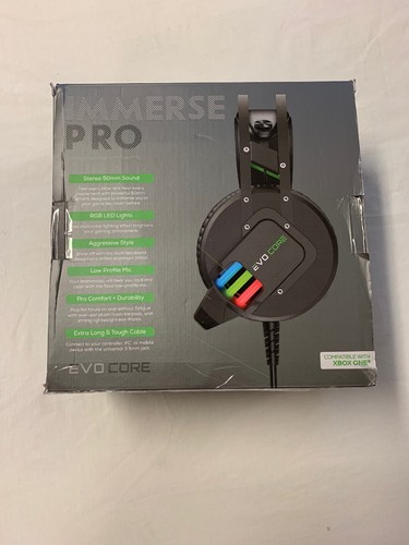 EVOCORE Immerse Pro Gaming Headset Fixed Mic MI-VGH07-300 RGB LED Glow XBOX ONE