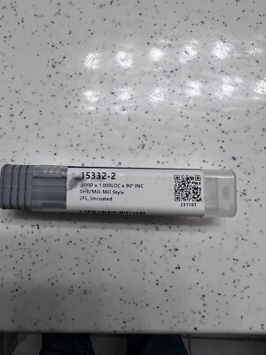 Harvey Tool 1/2'' 2 Flute Carbide Drill Mill 1/2'' Shank 15332-2 (LOC2963C)