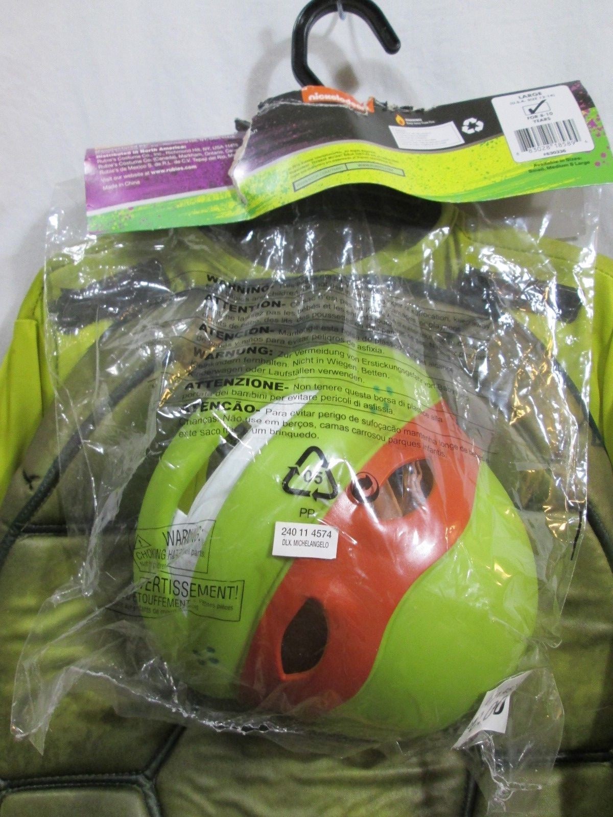 Teenage Mutant Ninja Turtles MICHELANGELO Boys L (12-14) Halloween Costume NEW