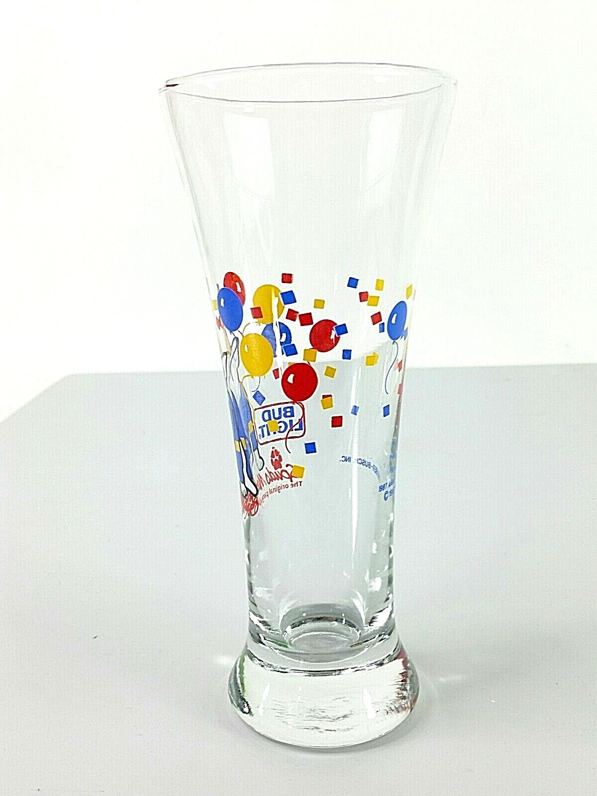 BUD LIGHT 1987 Spuds Mackenzie Party Animal Beach Beer Pilsner Glass