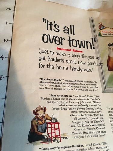 1958 Vintage Ad Borden’s Products For The Home Handyman B1