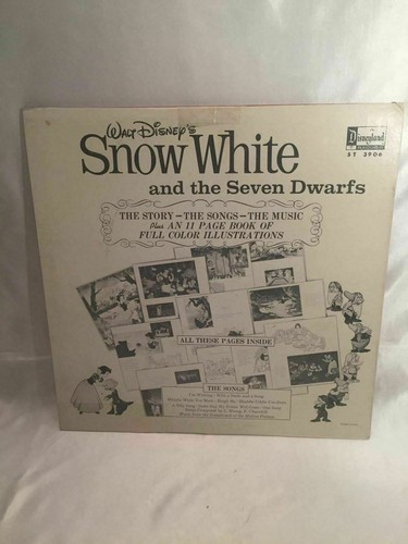 Walt Disney SNOW WHITE AND SEVEN DWARFS RECORD Booklet Vinyl DISNEYLAND ST 3906