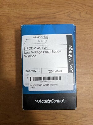 nLight Acuity NPODM 4S WH Low Voltage Push-Button Wallpod 1-2-3-4 buttons Scene 
